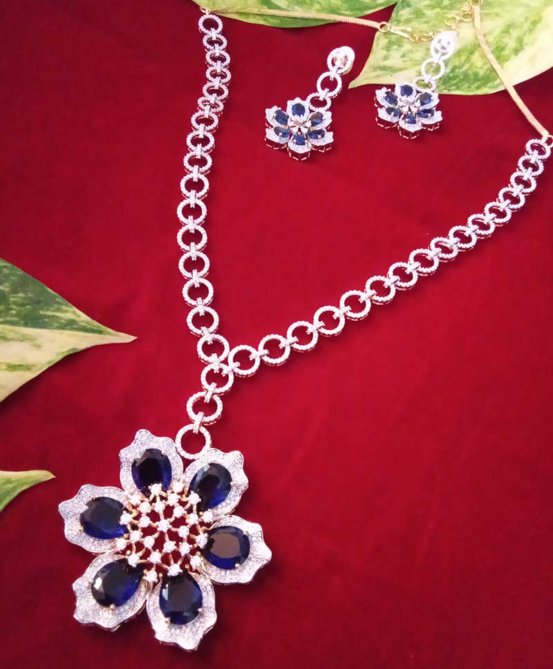 DAFFODIL BLUE STONE AD Necklace Set - (SOLD)