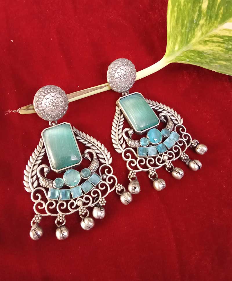 Oxidised Earrings - TURQOUISE BLUE