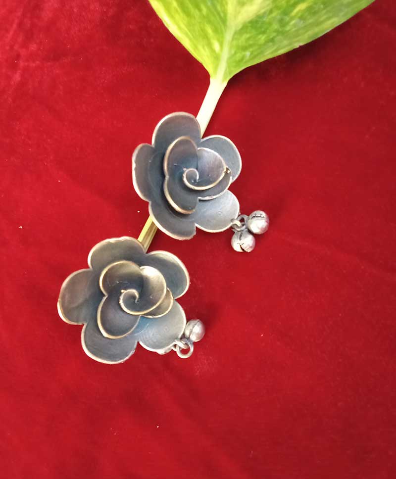 Oxidised Earrings - ROSES