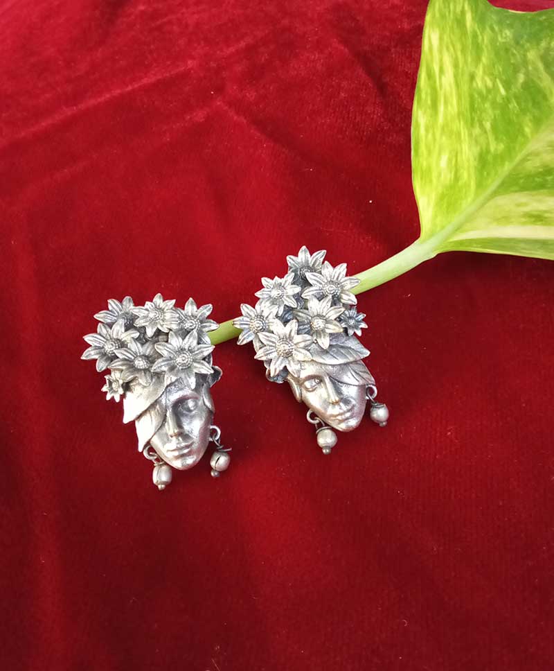 Oxidised Earrings - FACE