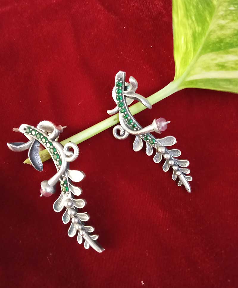 Oxidised Earrings - LEAVES