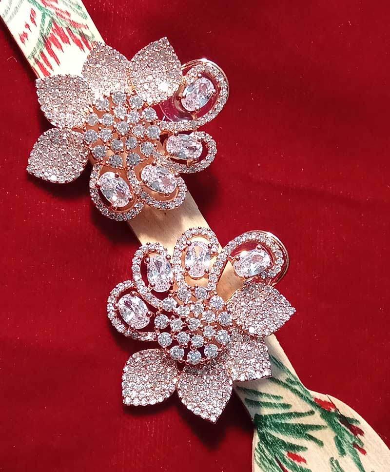 Rose Gold ZERCON Earrings - WHITE - (SOLD)